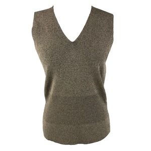 Ann Taylor Toffee V-Neck Knit Sleeveless Top